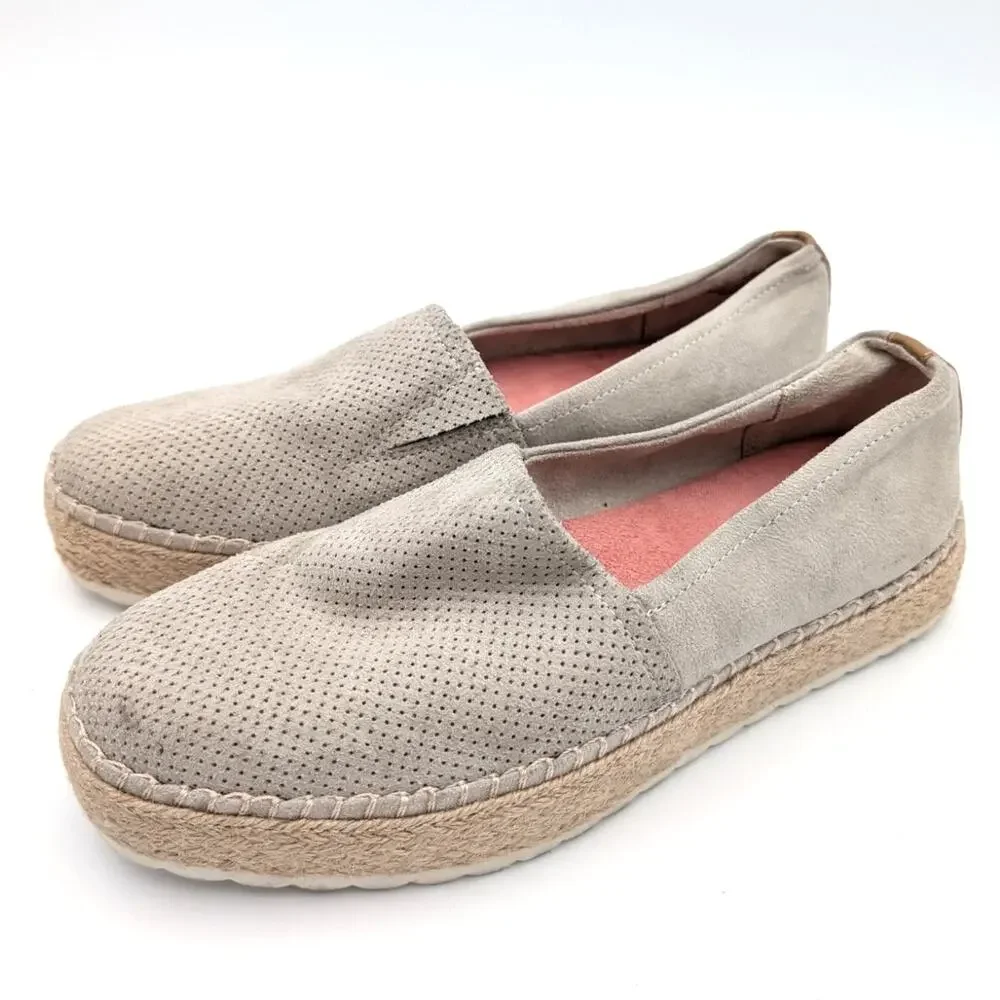 Dr. Scholl's Sunray Espadrilles Slip On Shoes Women's Oyster Grey Size US7M EU37